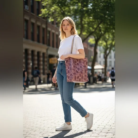 Stylish Snake Print Tote Bag - Picture 1 of 2